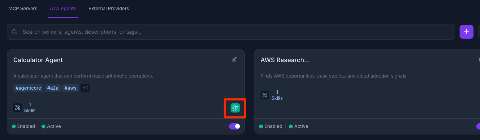 AgentCore Federation Create Form